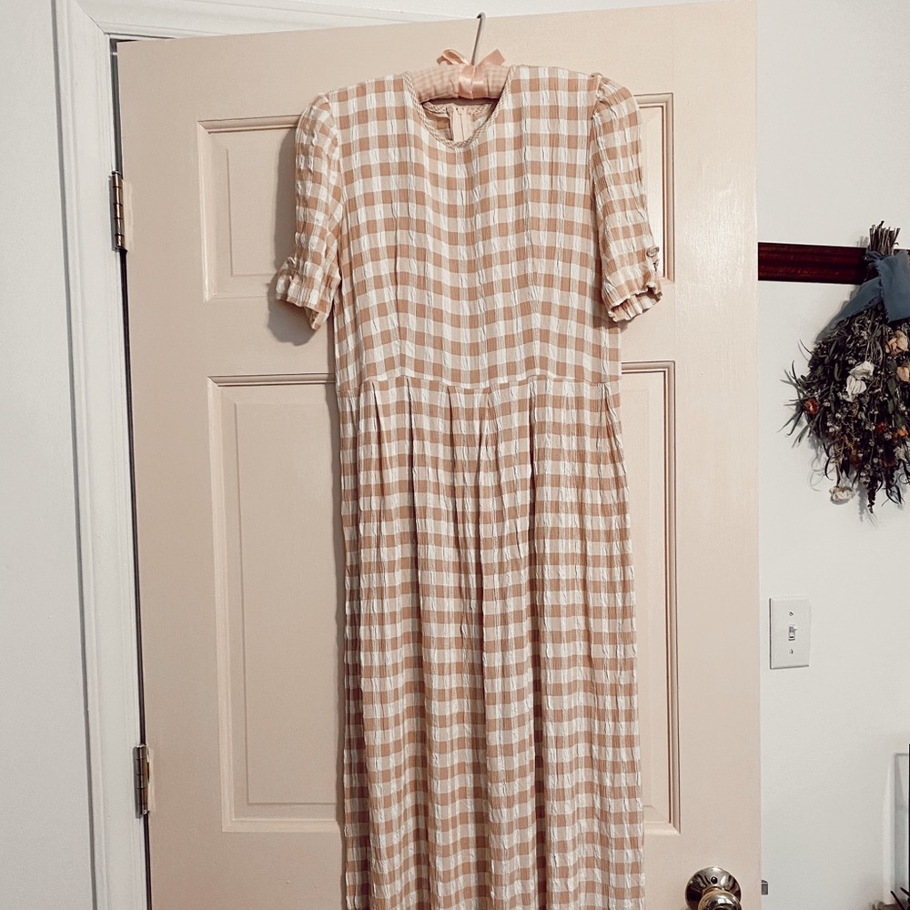 Vintage Pink Gingham Dress